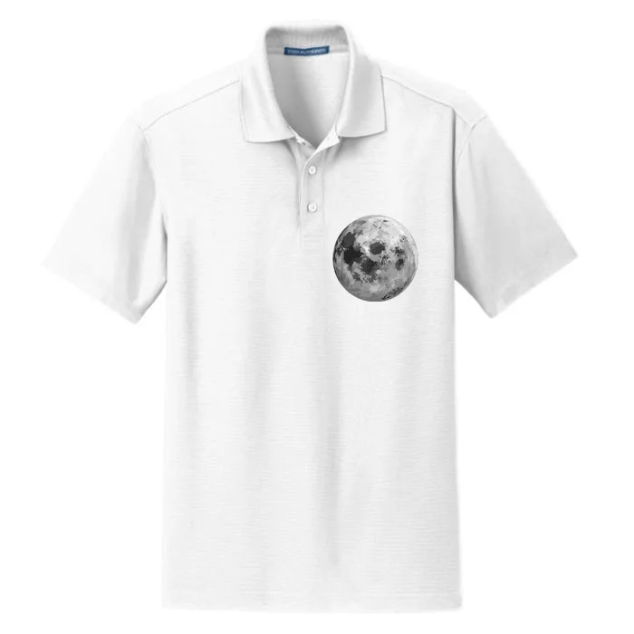 Cool Full Moon Luna Graphic Space Astronomy Science Dry Zone Grid Performance Polo