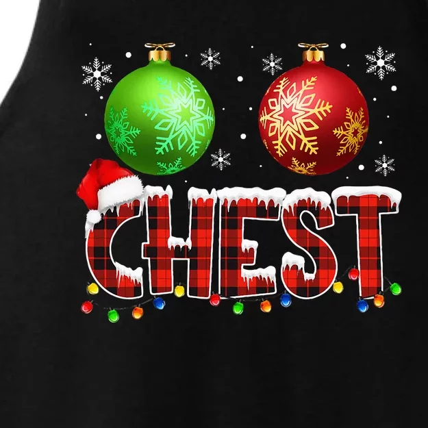 Chestnuts Funny Matching Couples Christmas Lights Nuts Chest Ladies Tri-Blend Wicking Tank