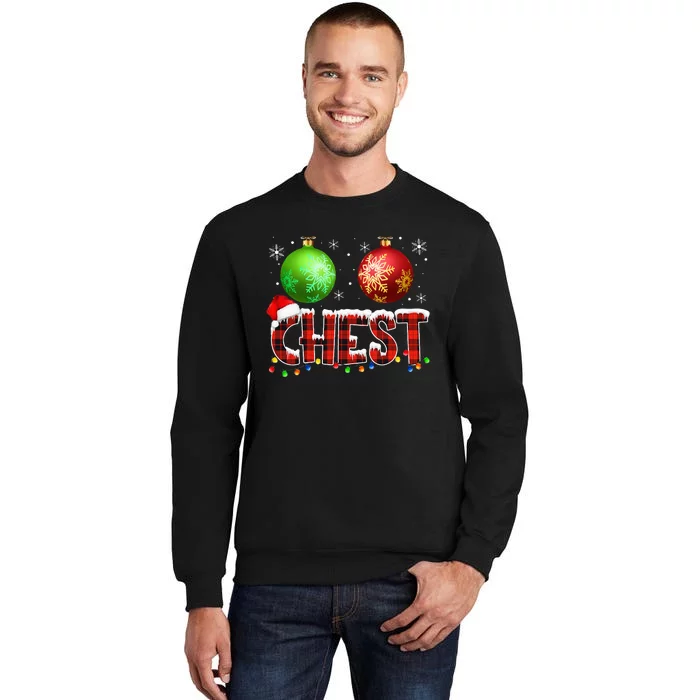 Chestnuts Funny Matching Couples Christmas Lights Nuts Chest Sweatshirt