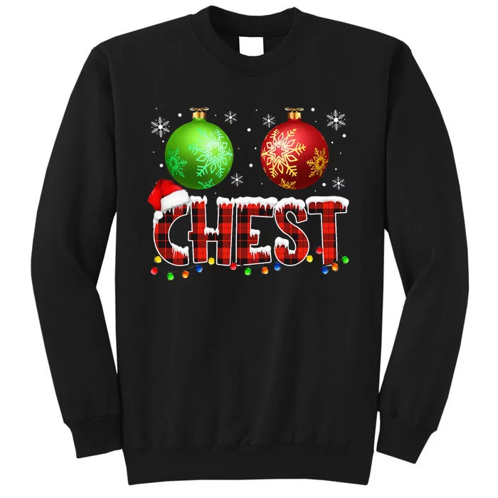 Chestnuts Funny Matching Couples Christmas Lights Nuts Chest Sweatshirt