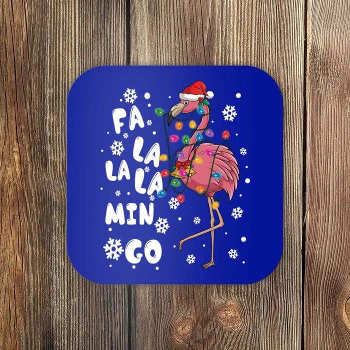 Christmas Falala Mingo Flamingo With Christmas Great Gift Coaster