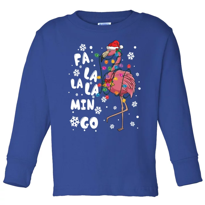 Christmas Falala Mingo Flamingo With Christmas Great Gift Toddler Long Sleeve Shirt