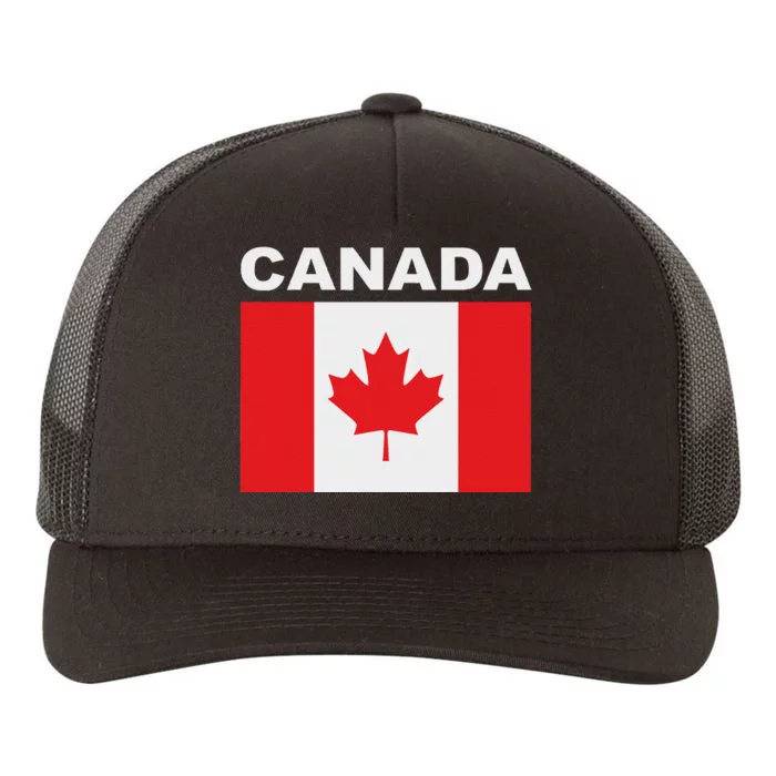 Canadian Flag Maple Leaf Patriotic Roots Yupoong Adult 5-Panel Trucker Hat