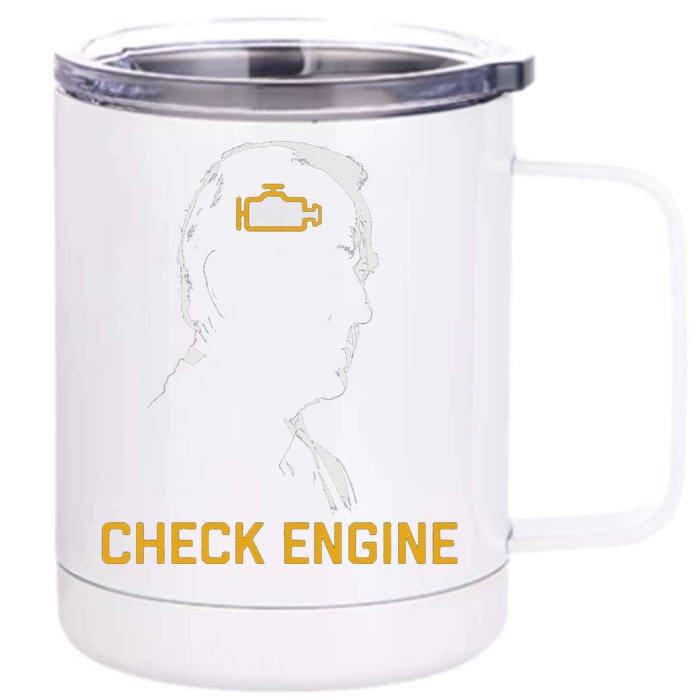 Cute Funny Meme Biden Check Engine Light Anti Biden Front & Back 12oz Stainless Steel Tumbler Cup