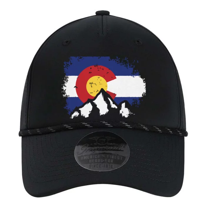 Colorado Flag Mountain Ski Winter Gift Hiker Hiking Camping Performance The Dyno Cap