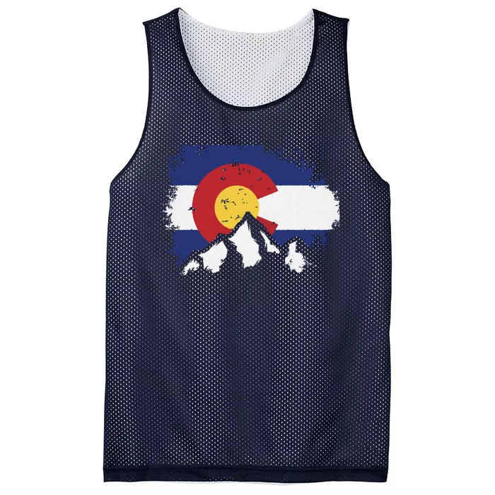 Colorado Flag Mountain Ski Winter Gift Hiker Hiking Camping Mesh Reversible Basketball Jersey Tank