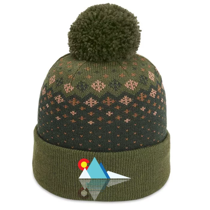 Colorado Flag Mountain The Baniff Cuffed Pom Beanie