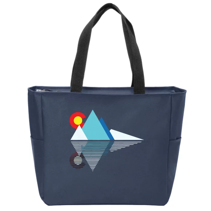 Colorado Flag Mountain Zip Tote Bag