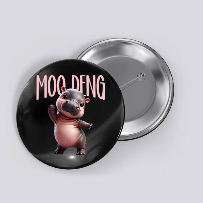 Cute Funny Moodeng Baby Boo Deng Baby Hippo Zoo For Family Button