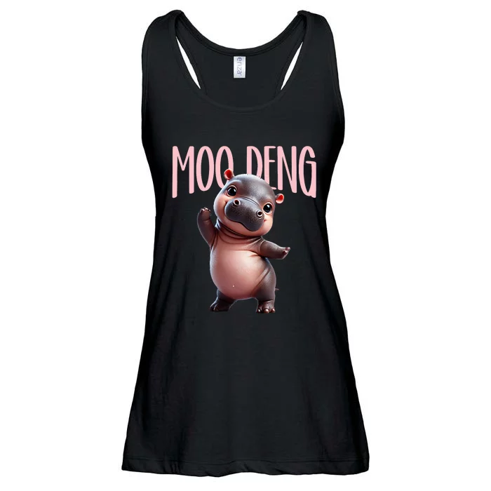 Cute Funny Moodeng Baby Boo Deng Baby Hippo Zoo For Family Ladies Essential Flowy Tank