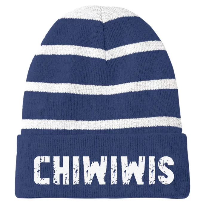 Chiwiwis Funny Mma Fighter Quote For Fans And Athletes Striped Beanie with Solid Band