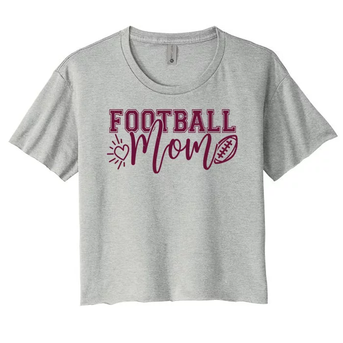 Cute Football Mom Women's Crop Top Tee