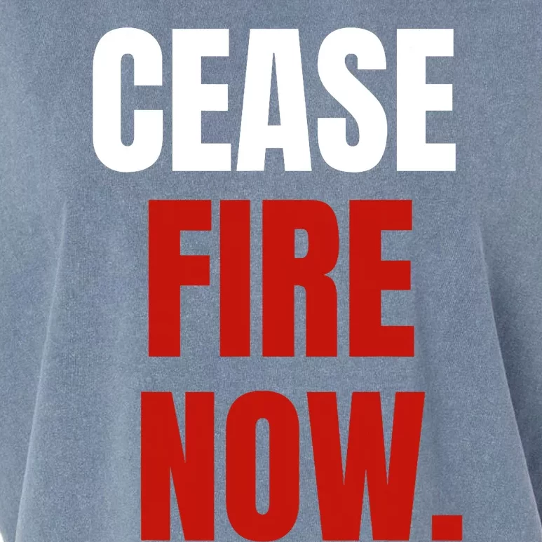 Cease Fire Now. Garment-Dyed Women's Muscle Tee