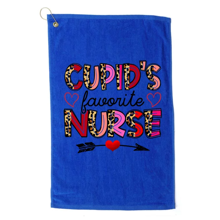 Cupid Favorite Nurse Funny Leopard Valentine's Day Nursing Gift Platinum Collection Golf Towel