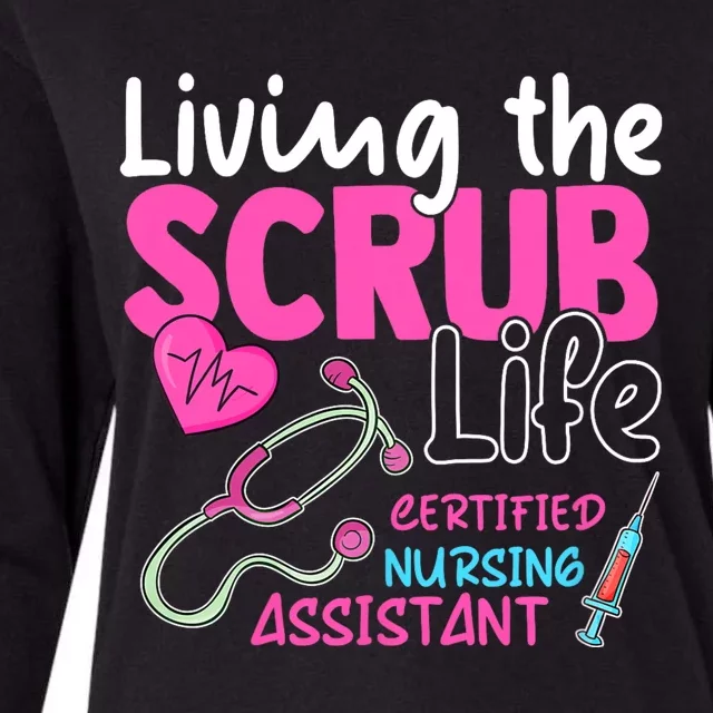 Cna For Nurse Hospital Colletion Living The Scrubs Life Womens Cotton Relaxed Long Sleeve T-Shirt