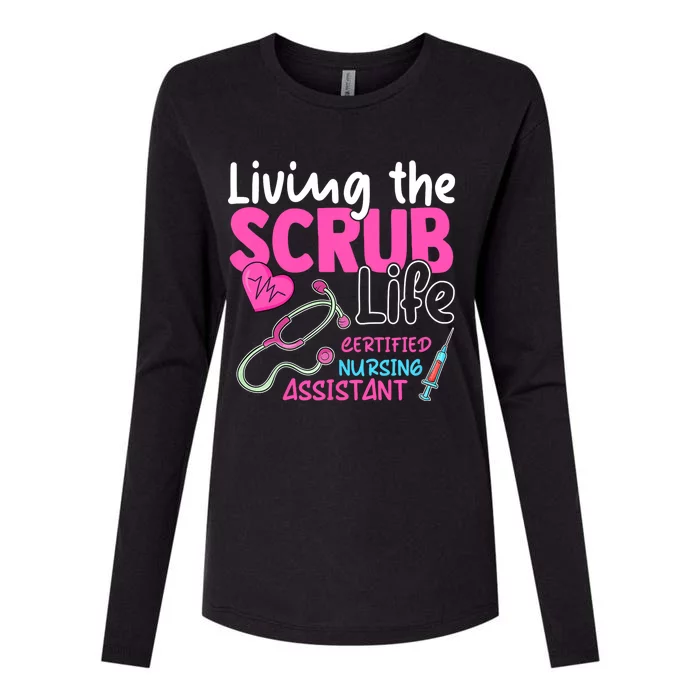 Cna For Nurse Hospital Colletion Living The Scrubs Life Womens Cotton Relaxed Long Sleeve T-Shirt