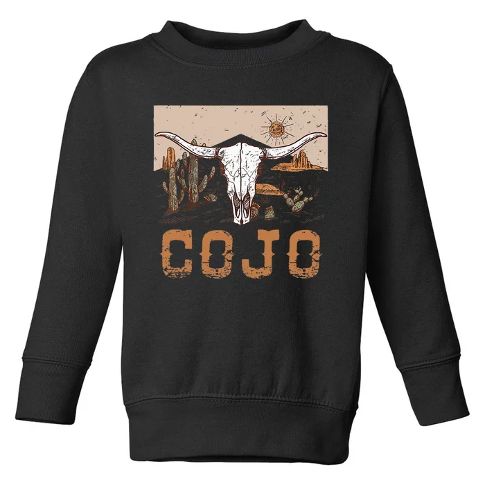 Cojo Family Name Western Cowhide Team Cojo Toddler Sweatshirt