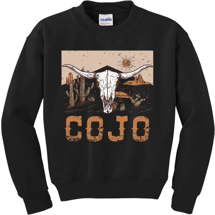 Cojo Family Name Western Cowhide Team Cojo Kids Sweatshirt