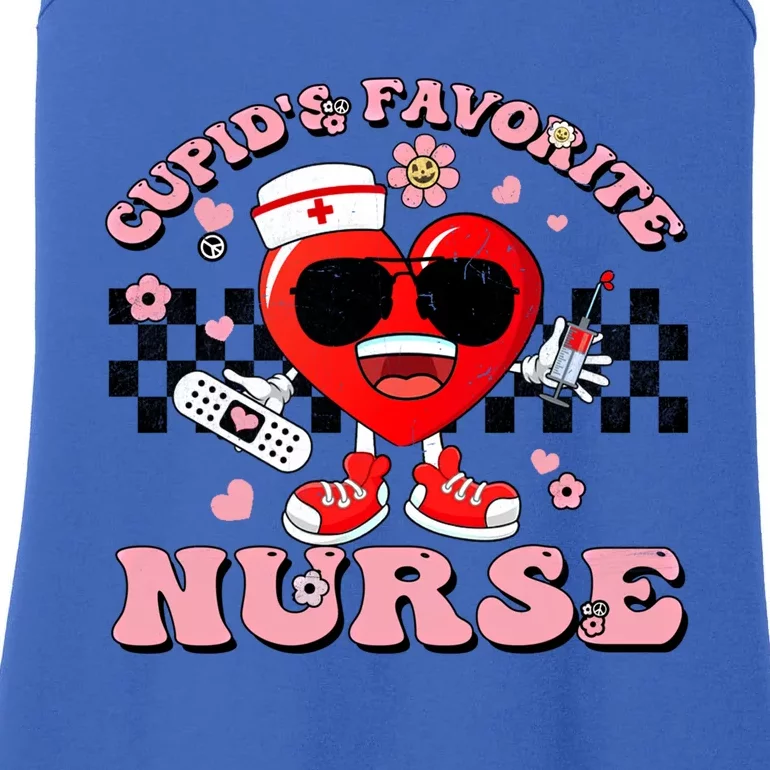 Cupids Favorite Nurse Cute Heart Valentines Nurses Groovy Gift Ladies Essential Tank