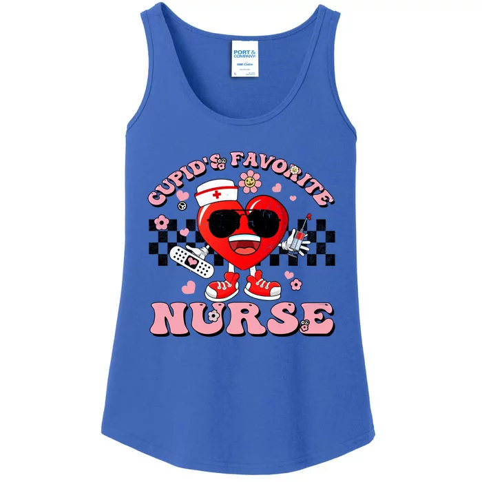 Cupids Favorite Nurse Cute Heart Valentines Nurses Groovy Gift Ladies Essential Tank