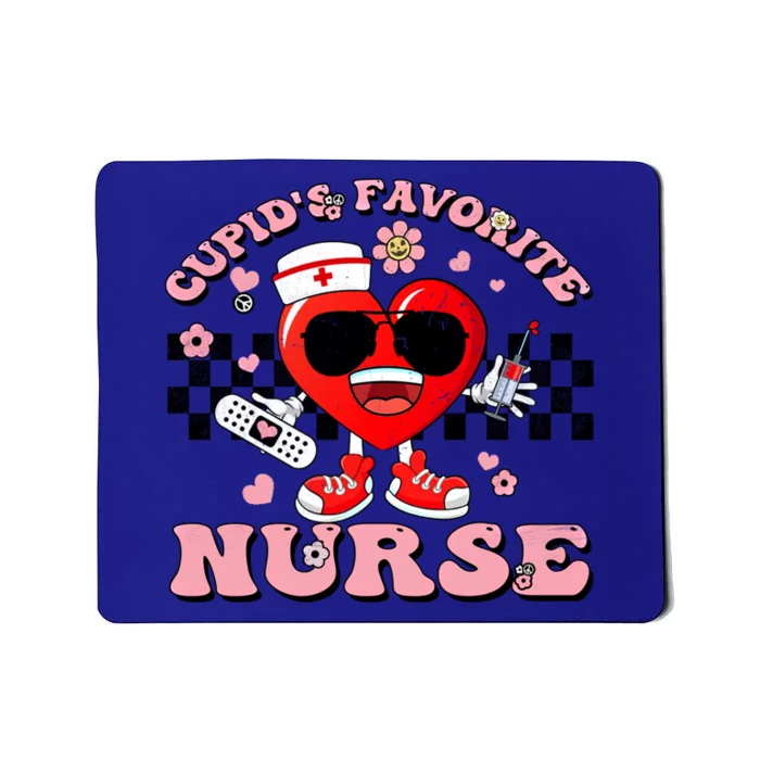 Cupids Favorite Nurse Cute Heart Valentines Nurses Groovy Gift Mousepad