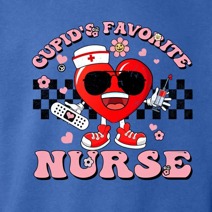 Cupids Favorite Nurse Cute Heart Valentines Nurses Groovy Gift Toddler Hoodie