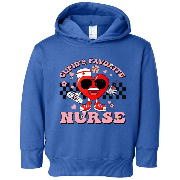 Cupids Favorite Nurse Cute Heart Valentines Nurses Groovy Gift Toddler Hoodie