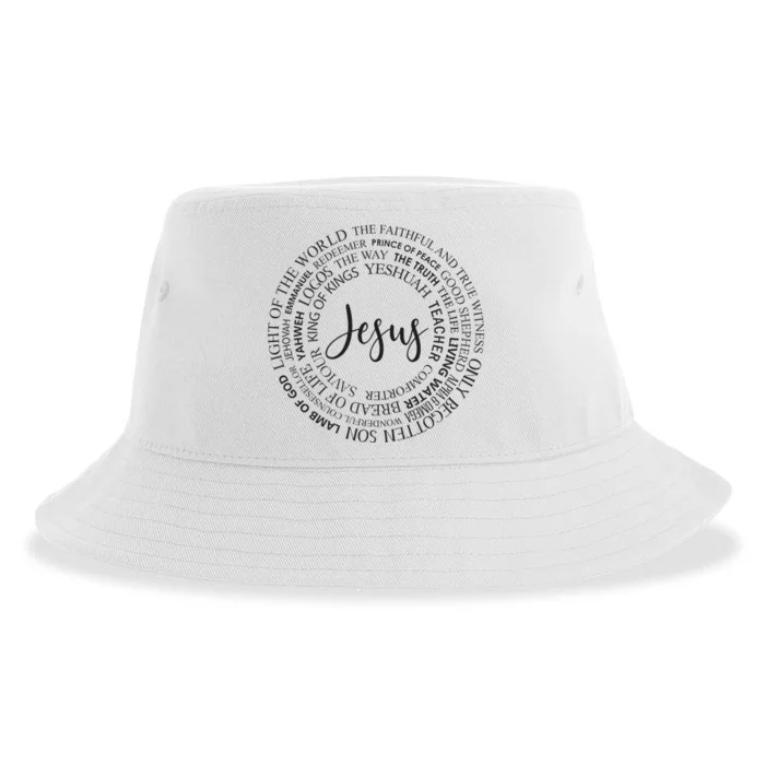 Christian Faith Names Of Jesus A Gift Sustainable Bucket Hat