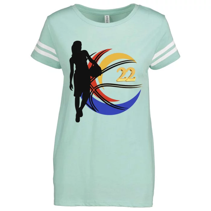 Clark Fever Number 22 Enza Ladies Jersey Football T-Shirt