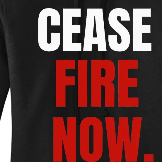 Cease fire Now. Women's Pullover Hoodie