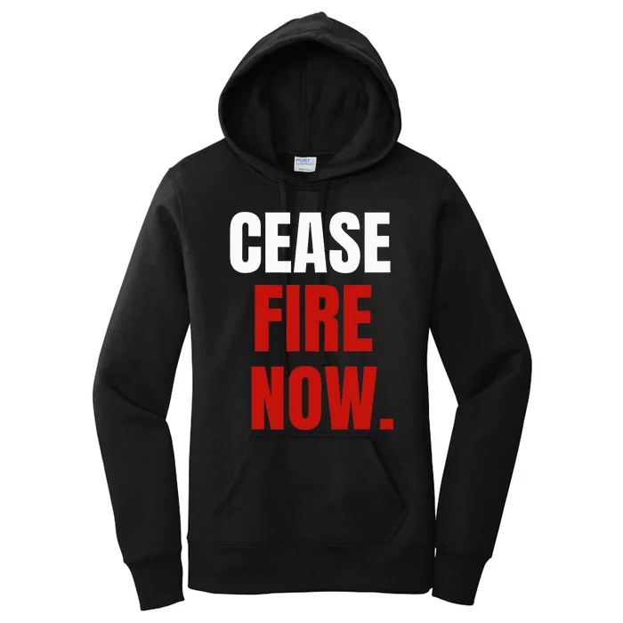 Cease fire Now. Women's Pullover Hoodie