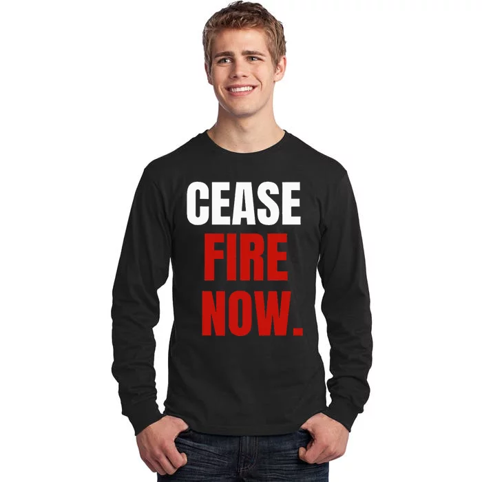 Cease fire Now. Tall Long Sleeve T-Shirt