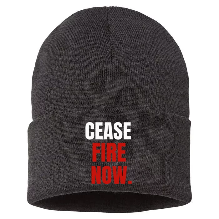 Cease fire Now. Sustainable Knit Beanie