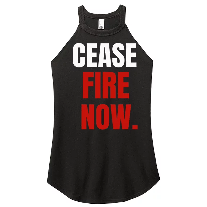 Cease fire Now. Women’s Perfect Tri Rocker Tank