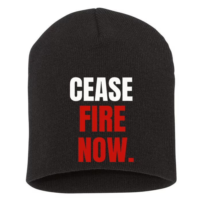 Cease fire Now. Short Acrylic Beanie