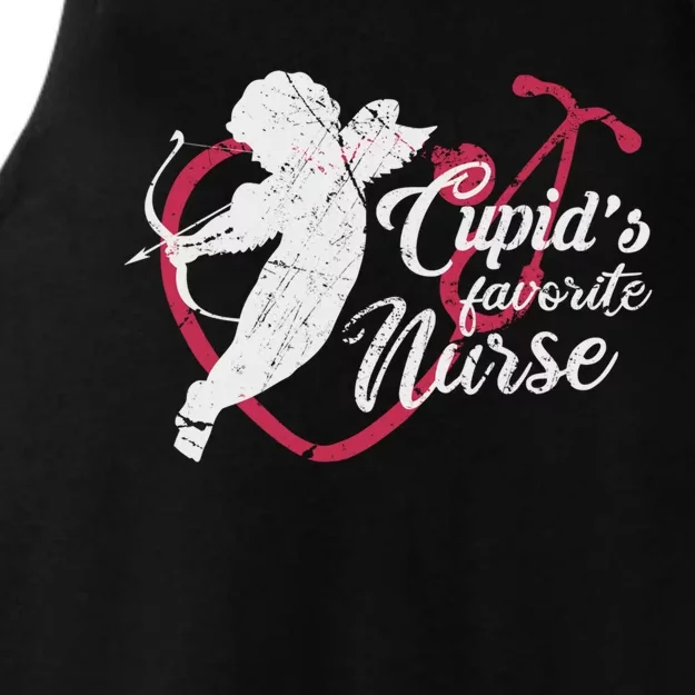 Cupid's Favorite Nurse Gift Valentines Day Gift Ladies Tri-Blend Wicking Tank