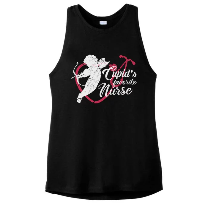 Cupid's Favorite Nurse Gift Valentines Day Gift Ladies Tri-Blend Wicking Tank