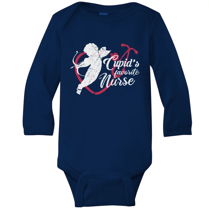 Cupid's Favorite Nurse Gift Valentines Day Gift Baby Long Sleeve Bodysuit