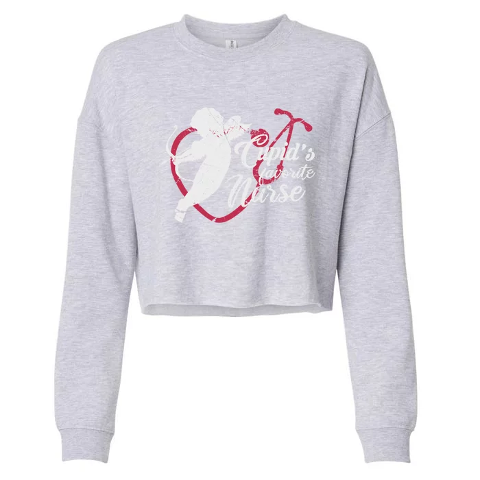 Cupid's Favorite Nurse Gift Valentines Day Gift Cropped Pullover Crew