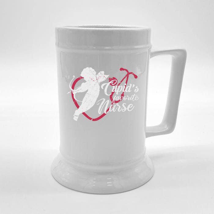 Cupid's Favorite Nurse Cute Gift Valentines Day Gift Front & Back Beer Stein