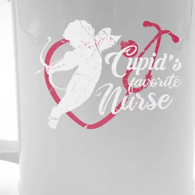 Cupid's Favorite Nurse Cute Gift Valentines Day Gift Front & Back Beer Stein