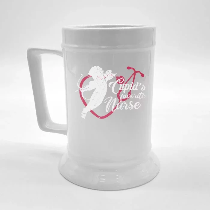 Cupid's Favorite Nurse Cute Gift Valentines Day Gift Front & Back Beer Stein