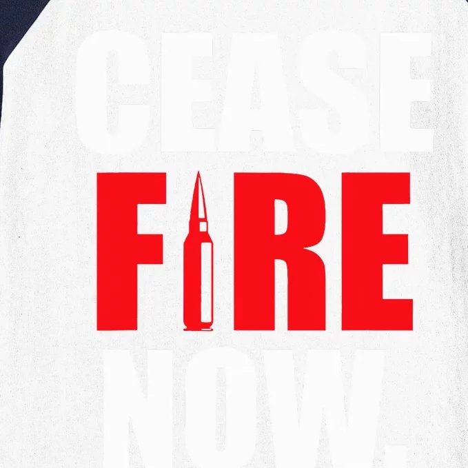 Cease fire Now Baseball Sleeve Shirt