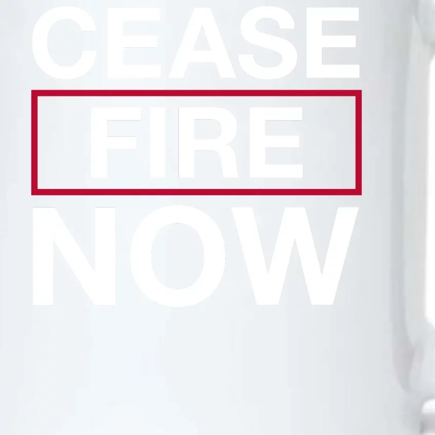 Cease Fire Now Black Color Changing Mug