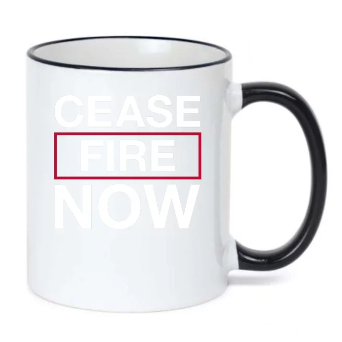 Cease Fire Now Black Color Changing Mug