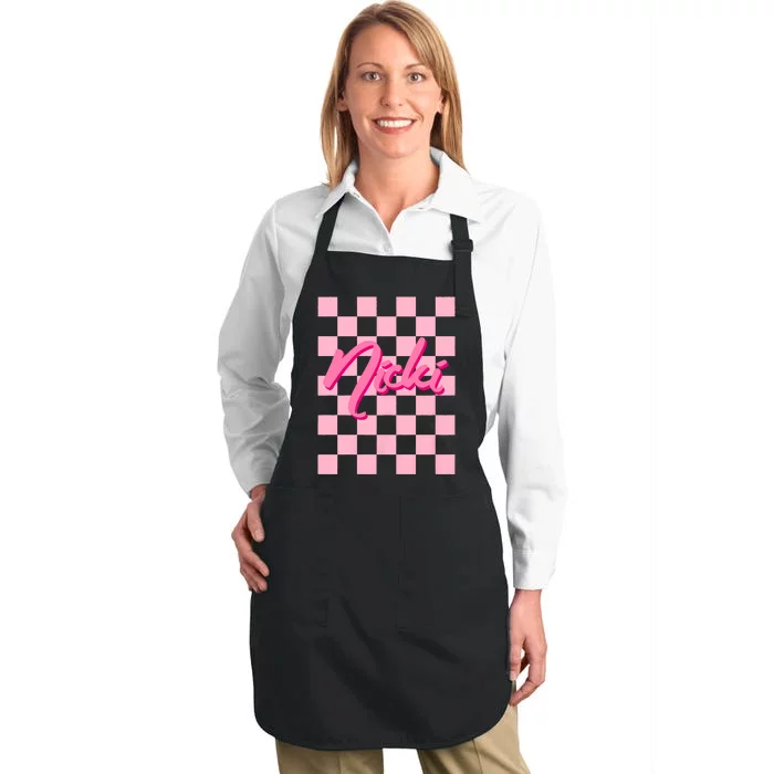 Cute First Name Nicki Full-Length Apron With Pocket