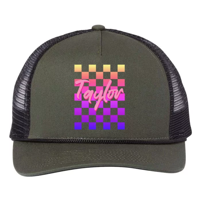 Cute First Name Taylor Boy Girl Retro Rope Trucker Hat Cap