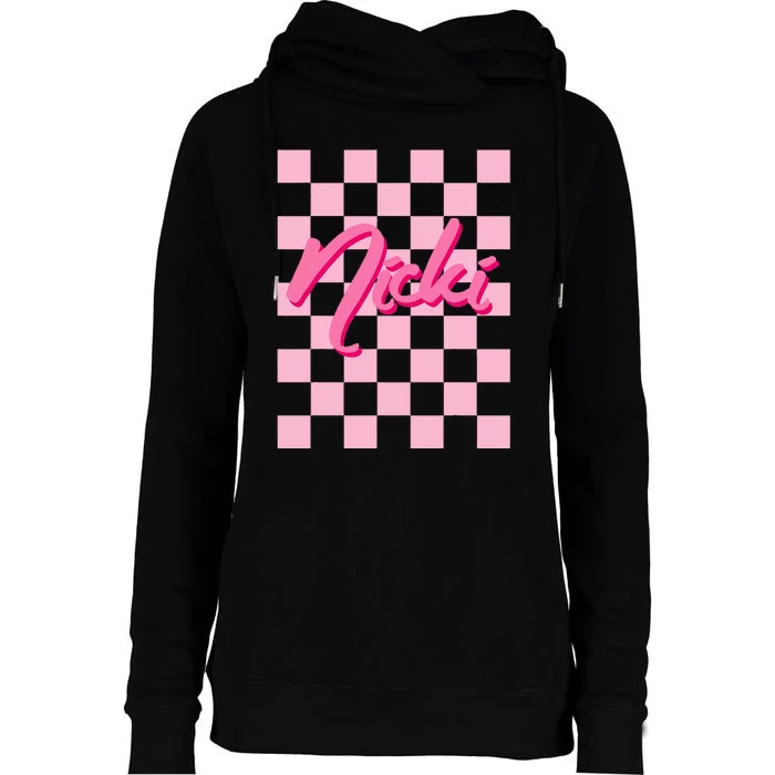 Cute First Name Nicki Womens Funnel Neck Pullover Hood