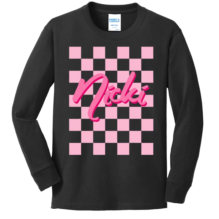 Cute First Name Nicki Kids Long Sleeve Shirt