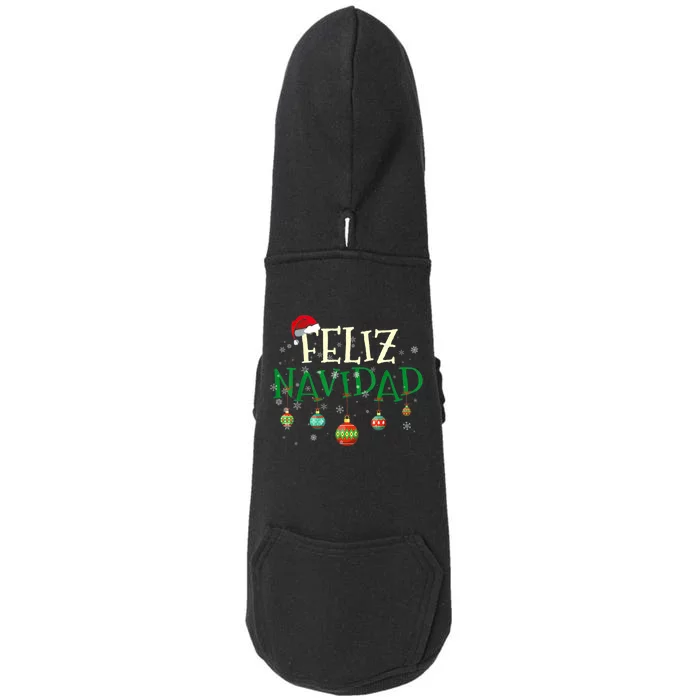 Christmas Feliz Navidad Santa Hat TShirt Doggie 3-End Fleece Hoodie